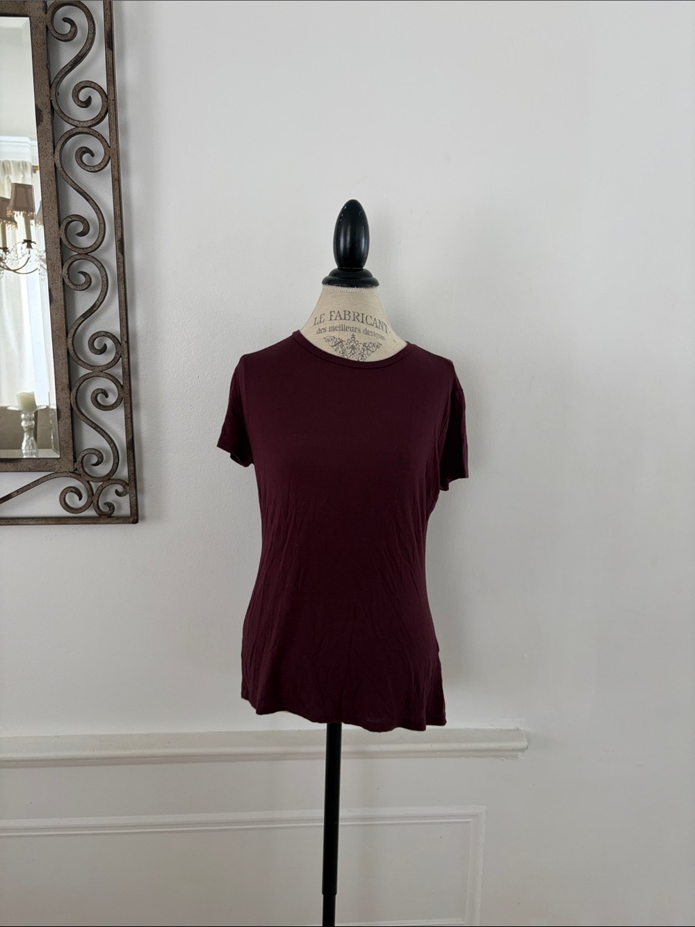 Zara Short Sleeve Crewneck Tee in Dark Plum
